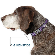 Jack Expression6 Full Color Seatbelt Buckle Collar - Jack Expressions/Ghosts in Cemetery Purples/Grays/White