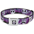 Load image into Gallery viewer, Jack Expression6 Full Color Seatbelt Buckle Collar - Jack Expressions/Ghosts in Cemetery Purples/Grays/White
