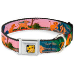 Simba Full Color Seatbelt Buckle Collar - Lion King Simba & Nala Growing Up Scenes