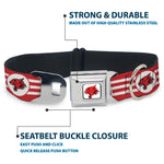 High School Musical East High School Wildcat Logo Full Color White/Red Seatbelt Buckle Collar - High School Musical East High School EHS Wildcats Logo/Stripe White/Red