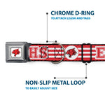 High School Musical East High School Wildcat Logo Full Color White/Red Seatbelt Buckle Collar - High School Musical East High School EHS Wildcats Logo/Stripe White/Red