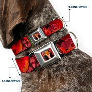 Scar Red Full Color Seatbelt Buckle Collar - Simba Scar Battle Scene Fiery Red