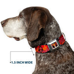 Scar Red Full Color Seatbelt Buckle Collar - Simba Scar Battle Scene Fiery Red