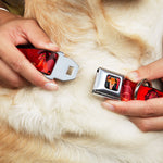 Scar Red Full Color Seatbelt Buckle Collar - Simba Scar Battle Scene Fiery Red