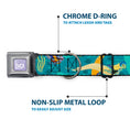 Load image into Gallery viewer, LUCA Logo Full Color Lavender/White Seatbelt Buckle Collar - Luca and Alberto Sea Monsters Swimming Poses Turquoise Blues
