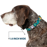 LUCA Logo Full Color Lavender/White Seatbelt Buckle Collar - Luca and Alberto Sea Monsters Swimming Poses Turquoise Blues
