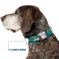 Load image into Gallery viewer, LUCA Logo Full Color Lavender/White Seatbelt Buckle Collar - Luca and Alberto Sea Monsters Swimming Poses Turquoise Blues
