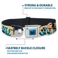 Load image into Gallery viewer, LUCA Logo Full Color Turquoise/Black Seatbelt Buckle Collar - Luca and Alberto Sea Monsters Underwater Silhouette Ombre/Black
