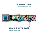 Load image into Gallery viewer, LUCA Logo Full Color Turquoise/Black Seatbelt Buckle Collar - Luca and Alberto Sea Monsters Underwater Silhouette Ombre/Black
