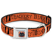 Hocus Pocus Thackery Binx Cat Face Full Color Orange Seatbelt Buckle Collar - Hocus Pocus THACKERY BINX Cat Silhouette Orange/Black