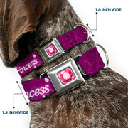 Princess Gem Full Color Fuchsia Seatbelt Buckle Collar - I'M 99.9% SURE I'M A DISNEY PRINCESS Pinks/White