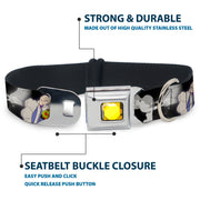 Princess Gem CLOSE-UP Full Color Yellow Seatbelt Buckle Collar - Villains Hexing Princess' Scenes Color/Black/White