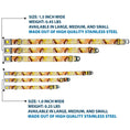 Load image into Gallery viewer, Princess Gem CLOSE-UP Full Color Yellow Seatbelt Buckle Collar - Belle Poses/Enchanted Rose/Story Script Yellow/Pinks
