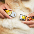 Load image into Gallery viewer, Princess Gem CLOSE-UP Full Color Yellow Seatbelt Buckle Collar - Belle Poses/Enchanted Rose/Story Script Yellow/Pinks

