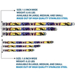 Maleficent Face Full Color Purple Fade Seatbelt Buckle Collar - Maleficent Poses