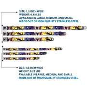 Maleficent Face Full Color Purple Fade Seatbelt Buckle Collar - Maleficent Poses