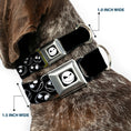 Load image into Gallery viewer, Jack Expression8 Full Color Seatbelt Buckle Collar - Jack Outline Expressions Scattered Black/White
