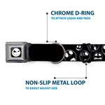 Jack Expression8 Full Color Seatbelt Buckle Collar - Jack Outline Expressions Scattered Black/White