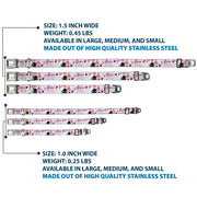 Disney Princess Crown Full Color Golds Seatbelt Buckle Collar - Frozen Anna Castle Pose with Flowers and Script Grays/Pinks