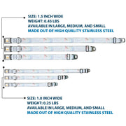 Disney Princess Crown Full Color Golds Seatbelt Buckle Collar - Frozen Elsa Snowflake Pose with Trees and Script Blues/Purples