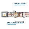 Load image into Gallery viewer, Disney Princess Crown Full Color Golds Seatbelt Buckle Collar - Pocahontas and Meeko Compass Pose with Script and Leaves Beige
