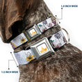 Load image into Gallery viewer, Disney Princess Crown Full Color Golds Seatbelt Buckle Collar - Rapunzel Castle and Pascual Pose with Script and Flowers White/Purples
