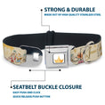 Load image into Gallery viewer, Disney Princess Crown Full Color Golds Seatbelt Buckle Collar - Snow White and the Seven Dwarfs with Script and Flowers Yellows
