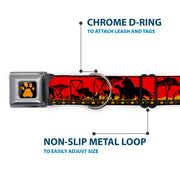 Lion King Paw Full Color Black Gold Seatbelt Buckle Collar - Mufasa & Simba JUST CAN'T WAIT TO BE KING/Family Silhouette