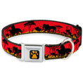 Load image into Gallery viewer, Lion King Paw Full Color Black Gold Seatbelt Buckle Collar - Mufasa & Simba JUST CAN'T WAIT TO BE KING/Family Silhouette
