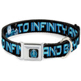 Load image into Gallery viewer, Space Ranger SR Logo Full Color Black/Blue Seatbelt Buckle Collar - Buzz Poses/Stars TO INFINITY AND BEYOND Black/Blues
