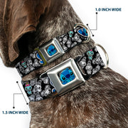 Stitch Face CLOSE-UP Full Color Seatbelt Buckle Collar - Stitch Poses/Mini Scrump Scattered