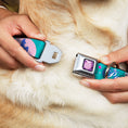 Load image into Gallery viewer, Princess Gem CLOSE-UP Full Color Purple Seatbelt Buckle Collar - Little Mermaid Silhouette Scenes PART OF YOUR WORLD Blues
