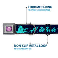 Load image into Gallery viewer, Princess Gem CLOSE-UP Full Color Purple Seatbelt Buckle Collar - Aladdin & Jasmine Silhouette A WHOLE NEW WORLD
