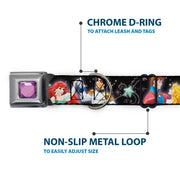 Princess Gem CLOSE-UP Full Color Purple Seatbelt Buckle Collar - Disney Princesses & Prince's Dancing