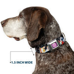 Princess Gem CLOSE-UP Full Color Purple Seatbelt Buckle Collar - Disney Princesses & Prince's Dancing
