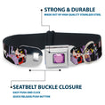 Load image into Gallery viewer, Princess Gem CLOSE-UP Full Color Purple Seatbelt Buckle Collar - 5-Disney Villains Stacked
