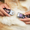 Load image into Gallery viewer, Princess Gem CLOSE-UP Full Color Purple Seatbelt Buckle Collar - 5-Disney Villains Stacked

