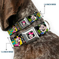 Load image into Gallery viewer, Mini Minnie Mouse Face CLOSE-UP Full Color Black Seatbelt Buckle Collar - Mini Minnie Fashion Poses/Polka Dot Black/White/Multi Color
