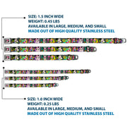 Mini Minnie Mouse Face CLOSE-UP Full Color Black Seatbelt Buckle Collar - Mini Minnie Fashion Poses/Polka Dot Black/White/Multi Color