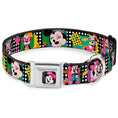 Load image into Gallery viewer, Mini Minnie Mouse Face CLOSE-UP Full Color Black Seatbelt Buckle Collar - Mini Minnie Fashion Poses/Polka Dot Black/White/Multi Color
