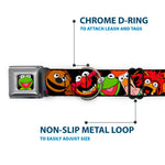 Kermit Face Full Color Black Seatbelt Buckle Collar - Muppets Faces Black