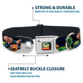 Load image into Gallery viewer, TOY STORY Logo Full Color Black Seatbelt Buckle Collar - Toy Story Characters Running Denim Rays
