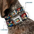 Load image into Gallery viewer, TOY STORY Logo Full Color Black Seatbelt Buckle Collar - Toy Story Characters Running2 Denim Rays
