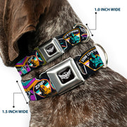 Lightyear Star Command Wings Logo Full Color Black/White Seatbelt Buckle Collar - Lightyear Mission Patches Collage Black/Multi Color