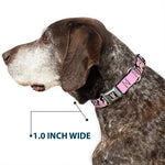 Minnie Mouse Full Color Face Pink Polka Dot Black Seatbelt Buckle Collar - Minnie Mouse Expressions Polka Dot Pink/White