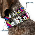 Mickey Mouse Winking CLOSE-UP Full Color Multi Color Black White Seatbelt Buckle Collar - Mickey Mouse Expressions Multi Color White/Black
