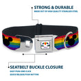 Load image into Gallery viewer, DISNEY Mickey Mouse Pride Ears Icon Full Color White/Multi Color Seatbelt Buckle Collar - Mickey Mouse Ears Icon Rainbow Pride Flag
