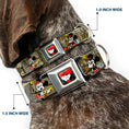Load image into Gallery viewer, Mickey & Minnie Kiss Heart Full Color Gray Seatbelt Buckle Collar - Mickey & Minnie Croissant de Triomphe Scenes
