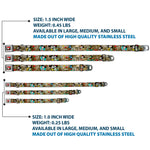 Mickey & Minnie Kiss Heart Full Color Gray Seatbelt Buckle Collar - Mickey & Minnie Croissant de Triomphe Scenes