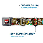 Mickey & Minnie Kiss Heart Full Color Gray Seatbelt Buckle Collar - Mickey & Minnie Croissant de Triomphe Scenes
